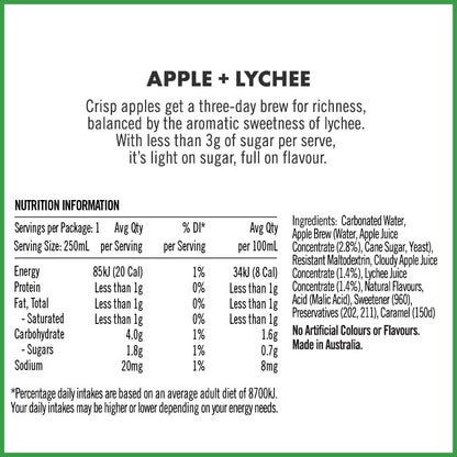 Bundaberg Refreshingly Light Apple & Lychee 24 x 250ml