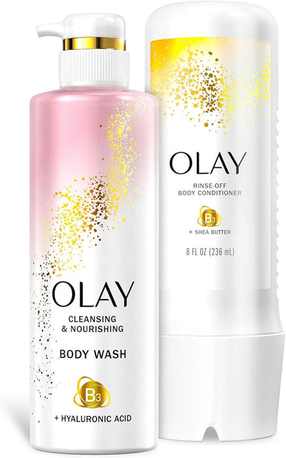 Olay Cleansing and Nourishing Body Wash, 17.9 fl oz and Conditioner, 8 fl oz compatible with