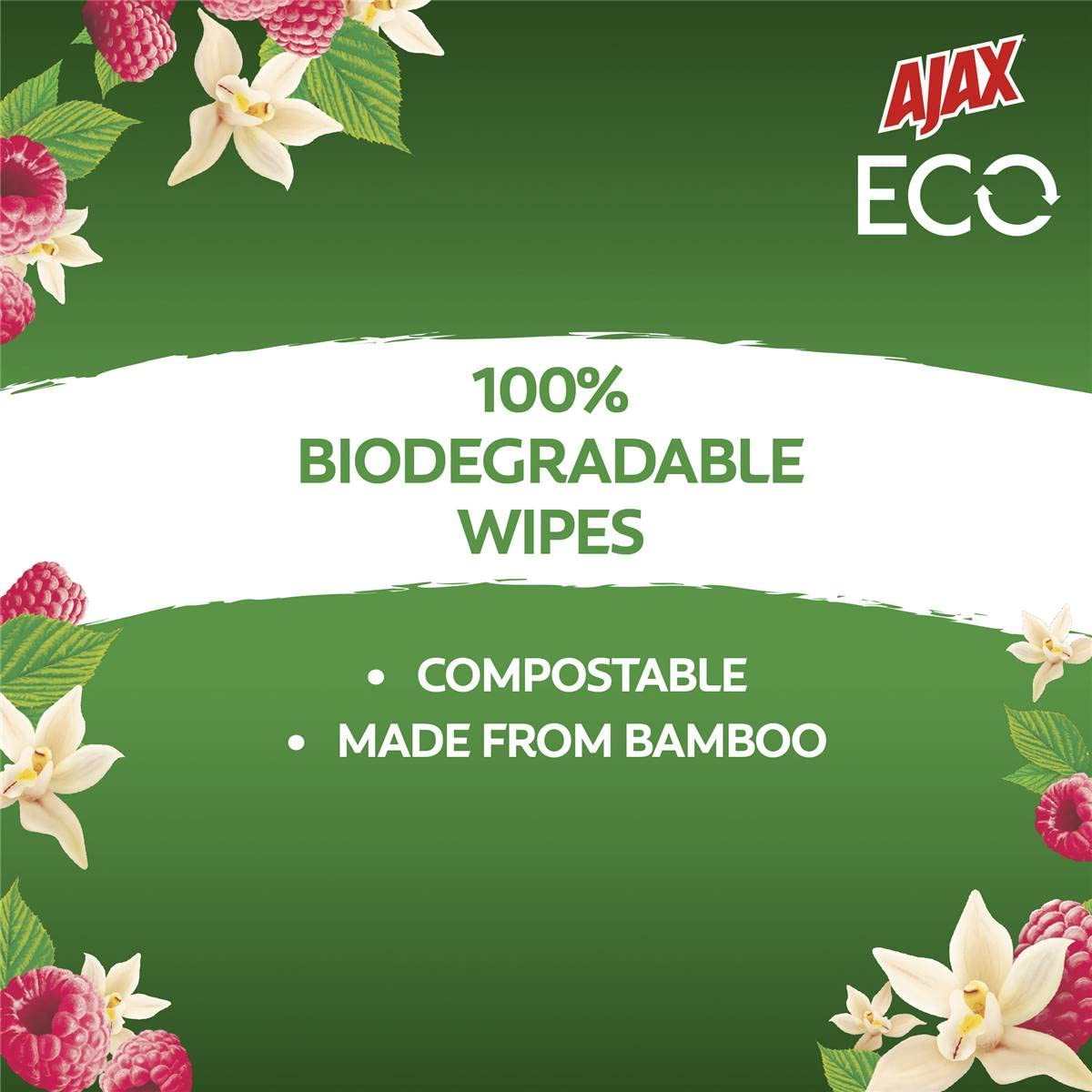 Ajax Eco Antibacterial Disinfectant Surface Cleaning Wipes, Bulk 220 Pack