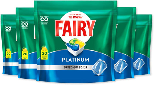 Fairy Platinum Dishwasher Tablets 100 Pack Value Bundle