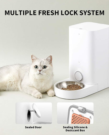 PETKIT Automatic Cat Feeder, 2.4GHz WiFi Automatic Pet Feeder for Cats and Dogs Smart Pet Dry Food Dispenser, Up to 10 Meals per Day