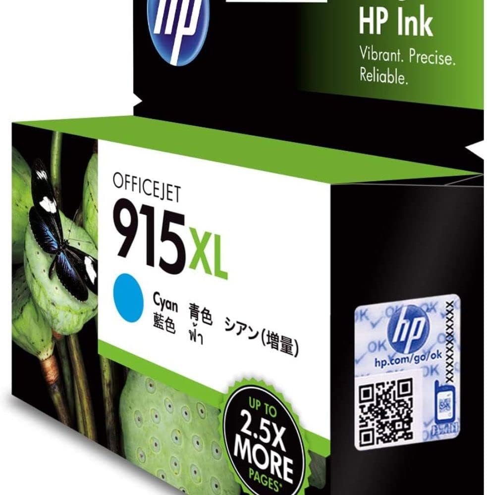 HP 915XL Genuine Original Cyan Ink Printer Cartridge,All in one