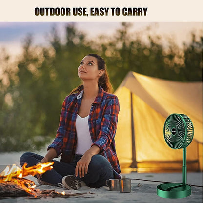 LIHUACHEN Portable Folding Fan , Rechargeable Standing Pedestal USB Fan, 3 Speeds, 3000mAh Battery Operated Fan for Home, Camping, Outdoor and Office, 6.5-Inch