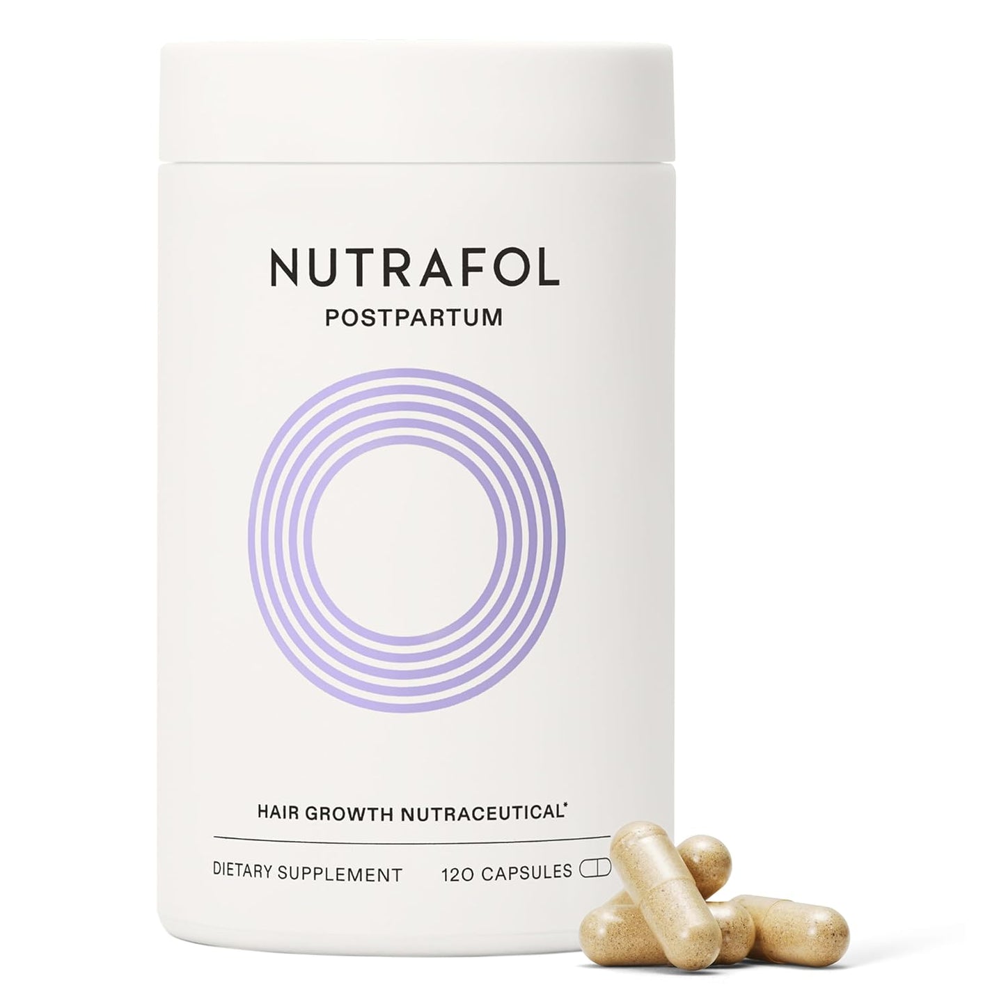 Nutrafol Postpartum Hair Growth Supplements, Clinically Tested for Visibly Thicker Hair