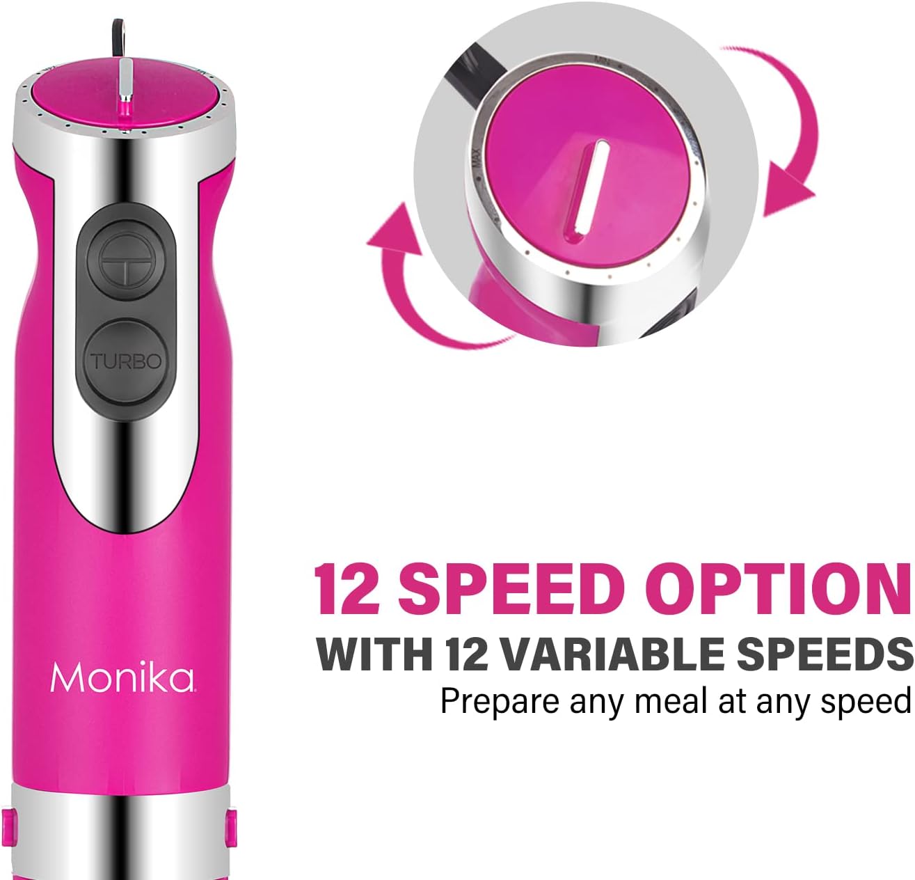 Monika 5In1 Electric Stick Blender Handheld Mixer Chopper Stainless Steel Whisk
