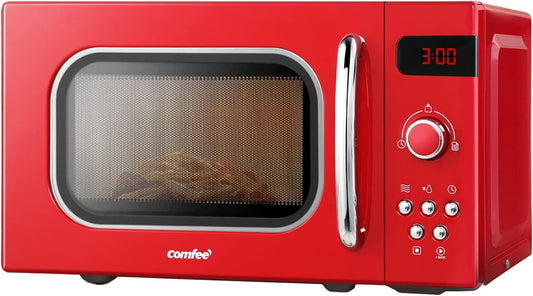 Comfee 20L Microwave Oven 800W Countertop Kitchen 8 Cooking Settings Red