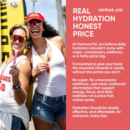 Venture Pal Sugar Free Electrolyte Powder Packets - Liquid Daily IV Drink Mix for Rapid Hydration ,16 Sticks