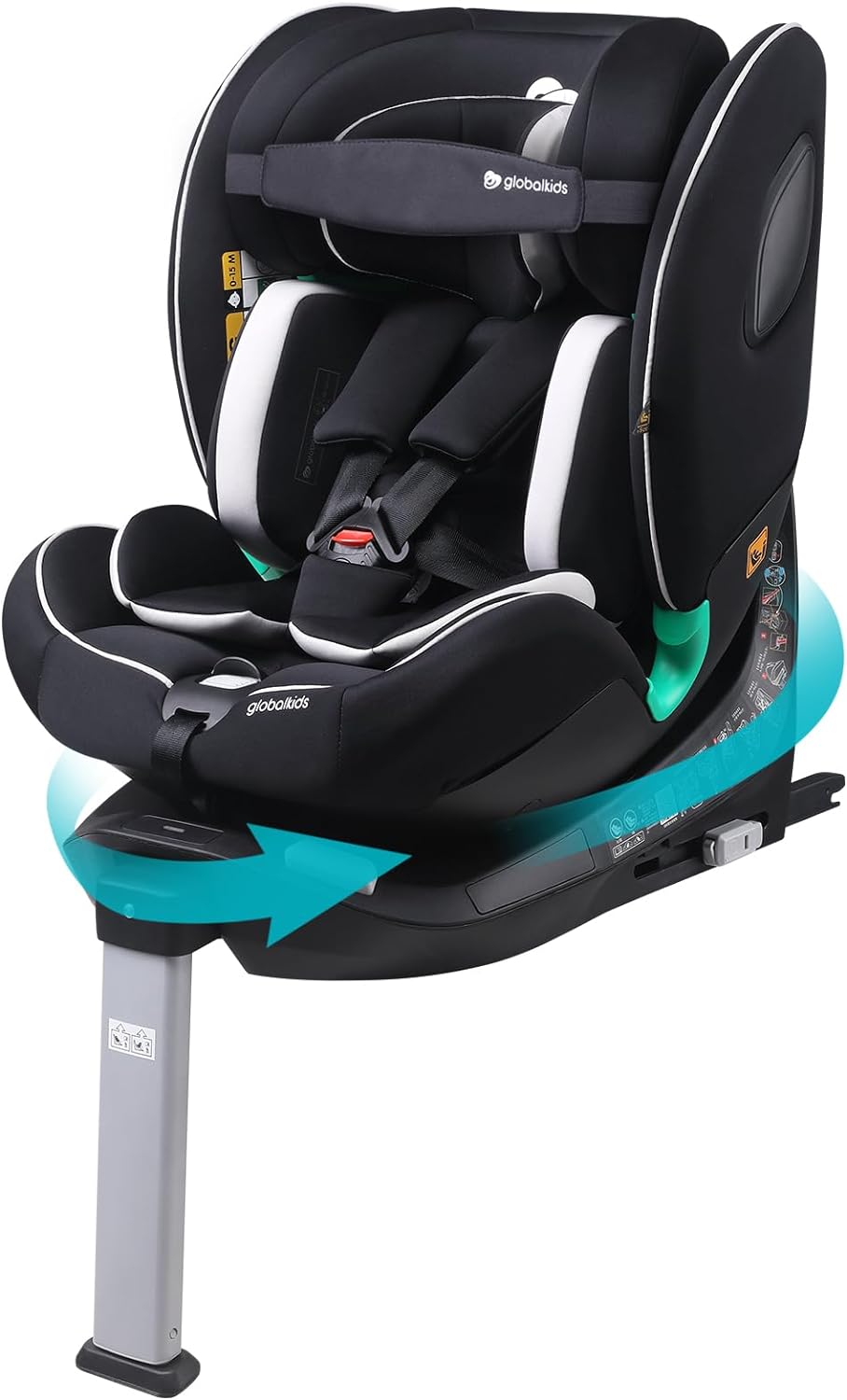 Luxury Gold Revolve360 degree rotation Extend All-in-One Rotational Isofix Car Seat for 0-12 years old ,one car seat for all baby ages