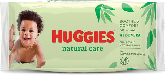 Huggies New Natural Care Baby Wipes, 56 count, Pack of 56