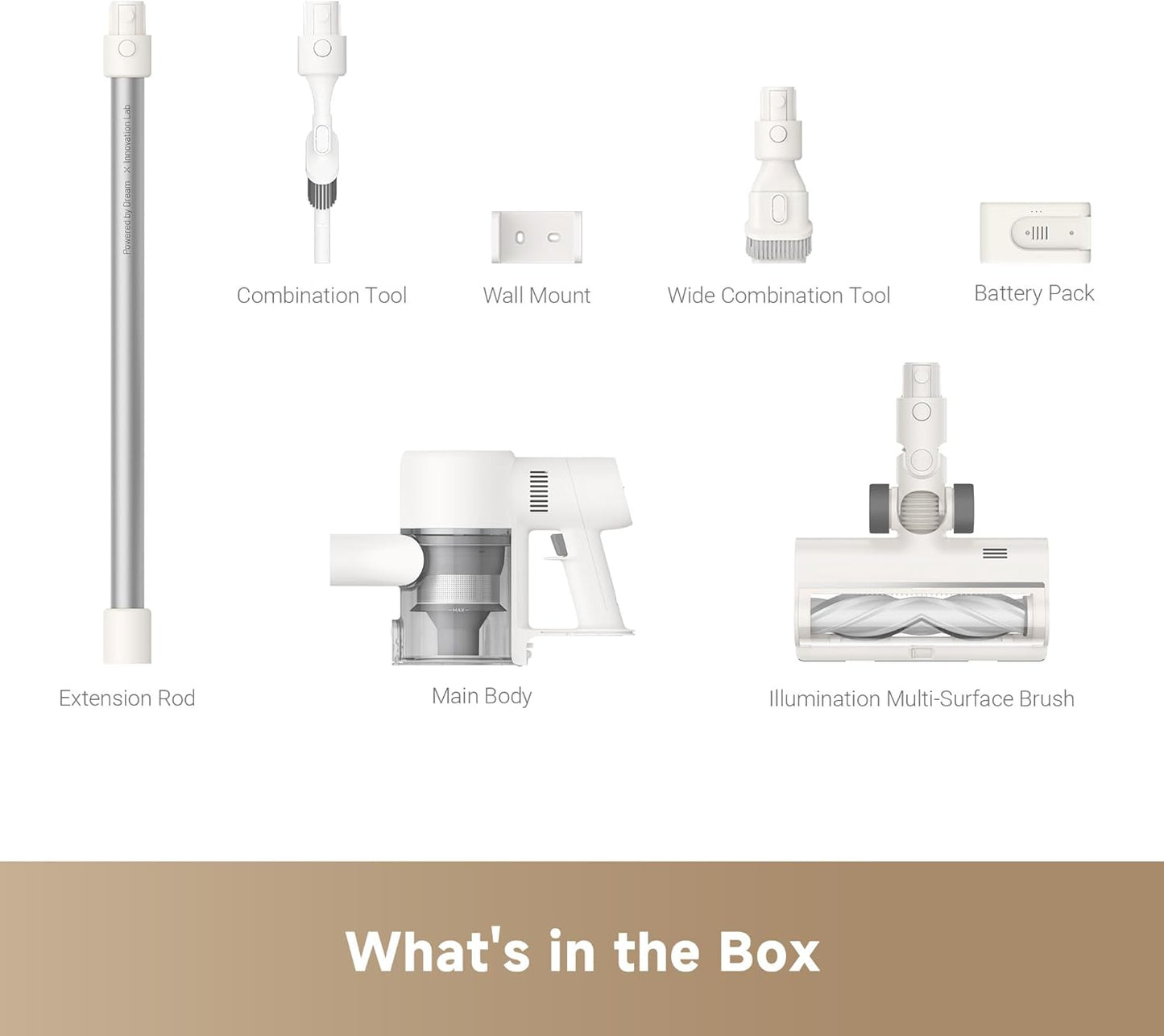 dreame R10 Pure Cordless Vacuum Cleaner, Stick Vacuum Cleaner for Home, 120AW Powerful Suction, Anti-Tangle, LED Headlights, Up to 60 Mins Runtime, Lightweight for Carpet, Hard Floor, Pet Hair