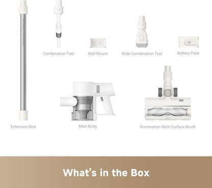 dreame R10 Pure Cordless Vacuum Cleaner, Stick Vacuum Cleaner for Home, 120AW Powerful Suction, Anti-Tangle, LED Headlights, Up to 60 Mins Runtime, Lightweight for Carpet, Hard Floor, Pet Hair