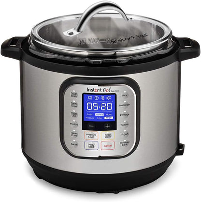 Instant Pot Duo Crisp + Air Fryer 11-in-1 Multicooker, 8L - Pressure Cooker, Air Fryer, Slow Cooker, Steamer, Sous Vide Machine & Baking Functions & Genuine Tempered Glass lid, Clear 10 in. 8 Quart