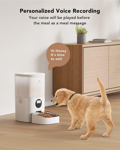 PETLIBRO Automatic Dog Feeder, 6L Dog Food Dispenser with Customize Feeding Schedule, Dog Feeders for Large Dogs with Timer Interactive Voice Recorder, Auto