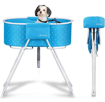 Insider Dog Bath Tub and Wash Station for Bathing Shower and Grooming, Elevated Foldable and Portable, Indoor and Outdoor, for Small and Medium Size Dogs, Cats and Other Pet