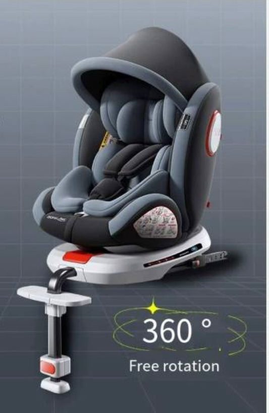 Baby car seat for 0-12 years old,Luxury ISOFIX car seat 360 degree all in one rotational ,comfortable and safe car seat,Black