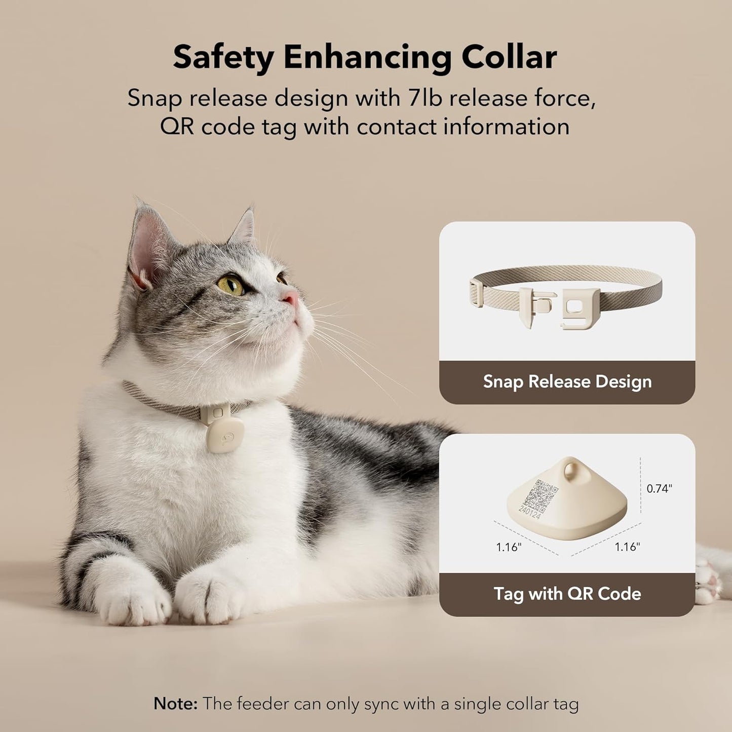 PETLIBRO RFID Automatic Cat Feeder, 5G Wi-Fi Automatic Pet Feeder, 3L One Auto Cat Feeder App Control with Collar Tag Sensor, Tag Activated Automatic Cat