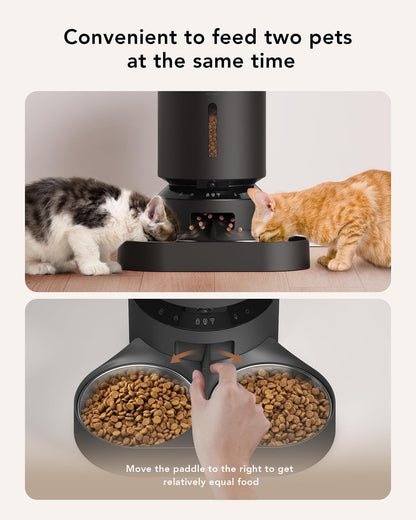 PETLIBRO Vacuum-Sealed Automatic Cat Feeders with camera, 8L/34Cups Automatic Dog Feeder with 5G Wi-Fi, Airtight Storage, Space Pet Feeder with 187mm Large Food Tray for Cat & Dog