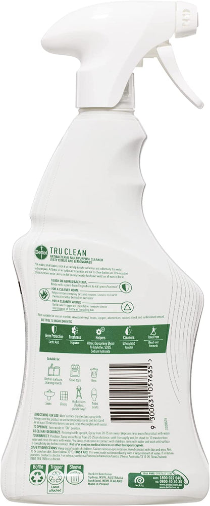 Dettol Tru Clean Antibacterial Multipurpose Cleaning Citrus and Lemongrass 500mL