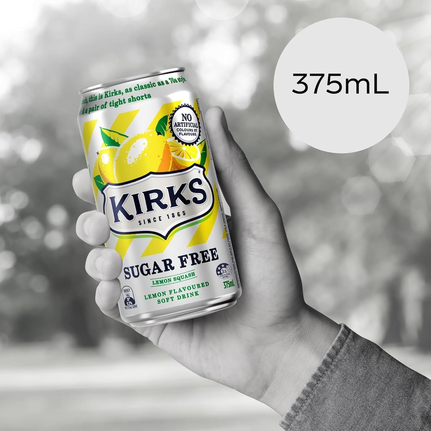 Kirks Lemon Squash Sugar Free Soft Drink Multipack Cans 20 x 375 mL