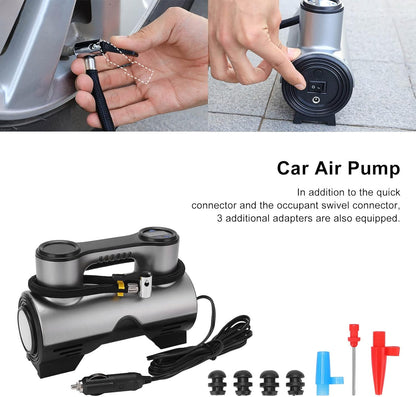 Car Tire Inflator - 12V 120W Electric Air Pump, 150PSI 35L/Min, Real Time Display, Bright Flashlight, Portable Auto Tire Pump Air Compressor for Cars Tires, Bicycles Tires, Balls