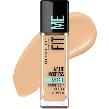 Maybelline New York Fit Me Matte + Poreless Liquid Oil-Free Foundation Makeup, Natural Beige, 1 fl; oz