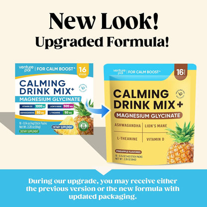 Venture Pal Calming Powdered Drink Mix, Magnesium Glycinate, Ashwagandha,sugar free