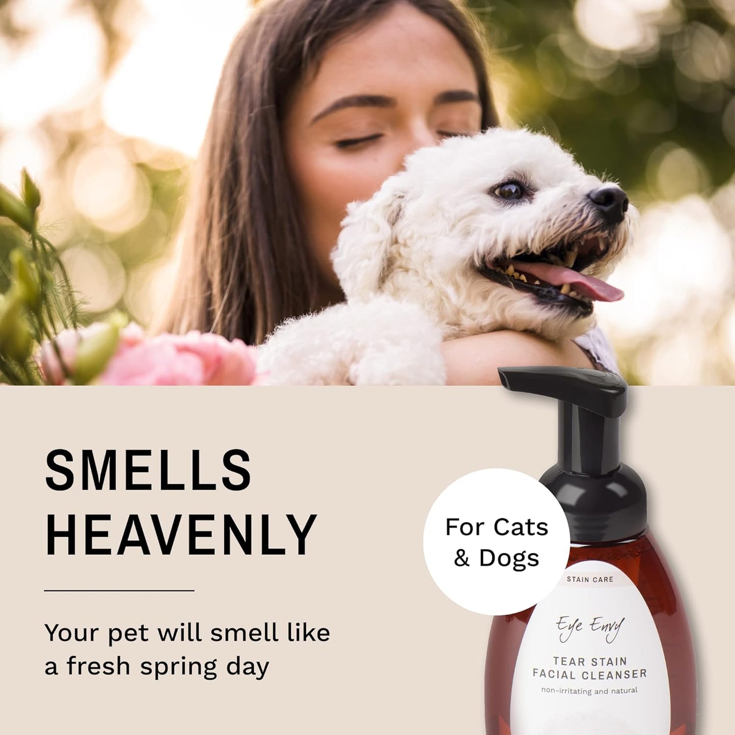 Eye Envy Tear Stain Facial Cleanser for Dogs and Cats.MADE IN USA