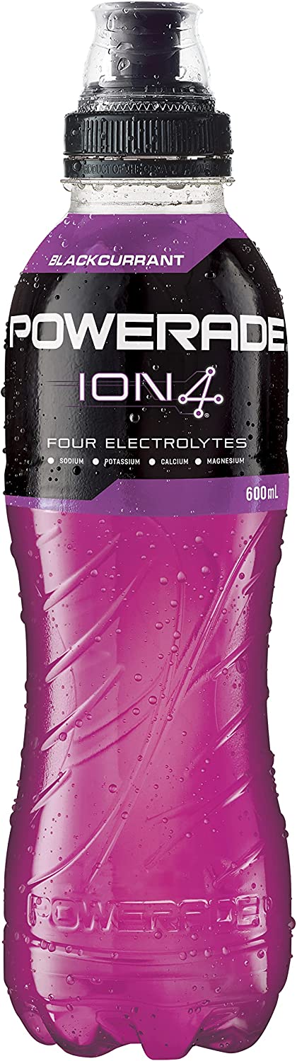 Powerade ION4 Blackcurrant Sports Drink Cap Bottles 12 x 600mL