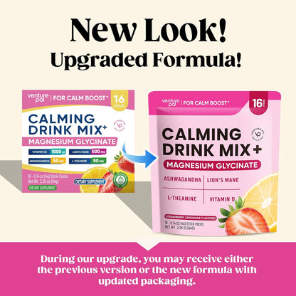 Venture Pal Calming Powdered Drink Mix, Magnesium Glycinate, Ashwagandha,sugar free