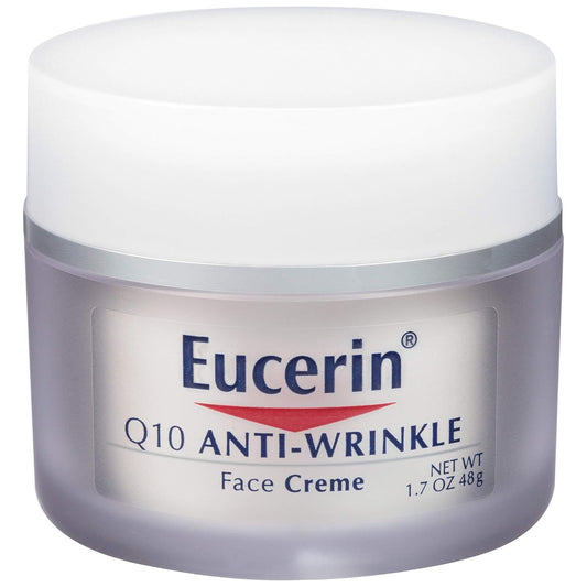 Eucerin Q10 Anti-Wrinkle Face Cream, Unscented Face Cream for Sensitive Skin, 1.7 Oz Jar,US product