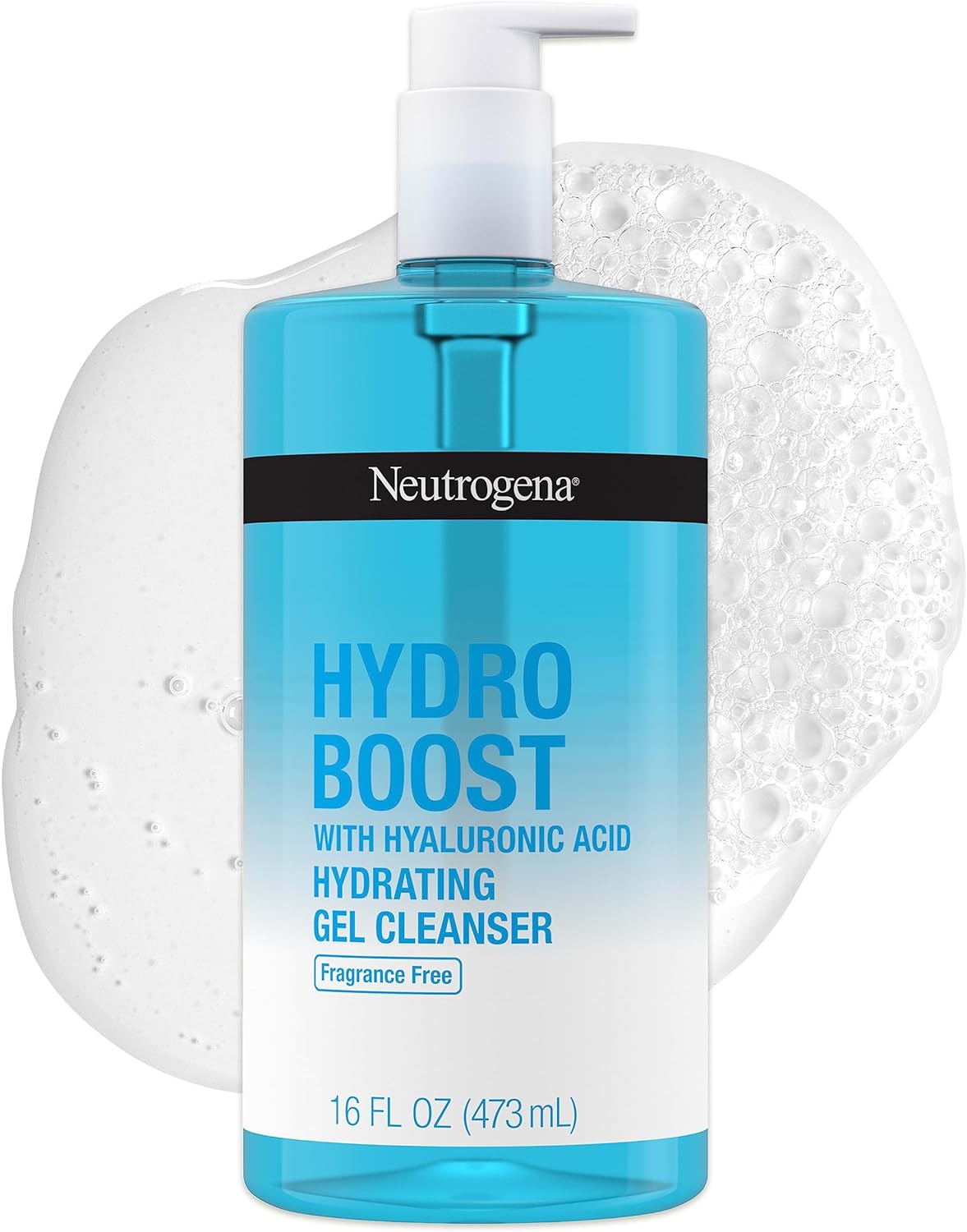 Neutrogena Hydro Boost Fragrance-Free Hydrating Facial Gel Cleanser with Hyaluronic Acid, Daily Foaming Face Wash Gel & Makeup Remover, Lightweigh