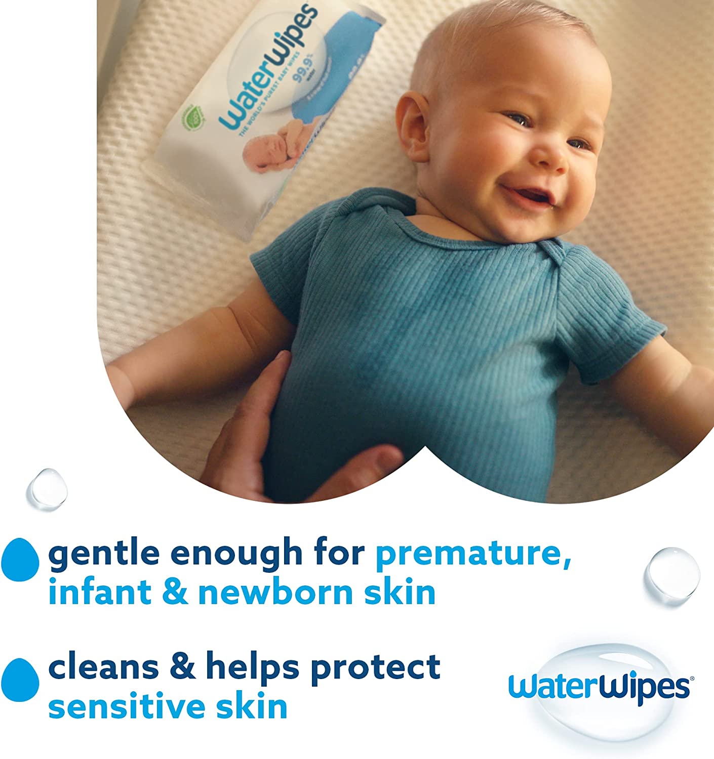 WaterWipes Original Plastic Free Baby Wipes, 540 Count (9 packs x 60 wipes)