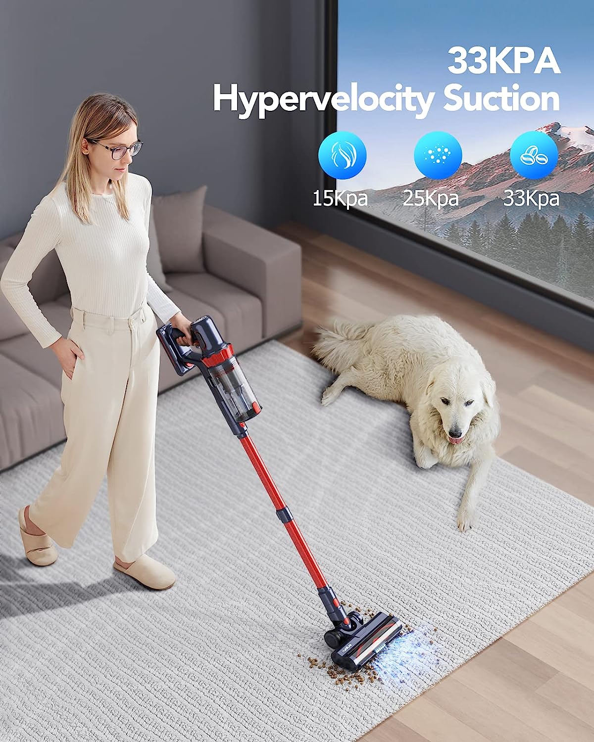  HONITURE Cordless Vacuum Cleaner S15, 450W Powerful