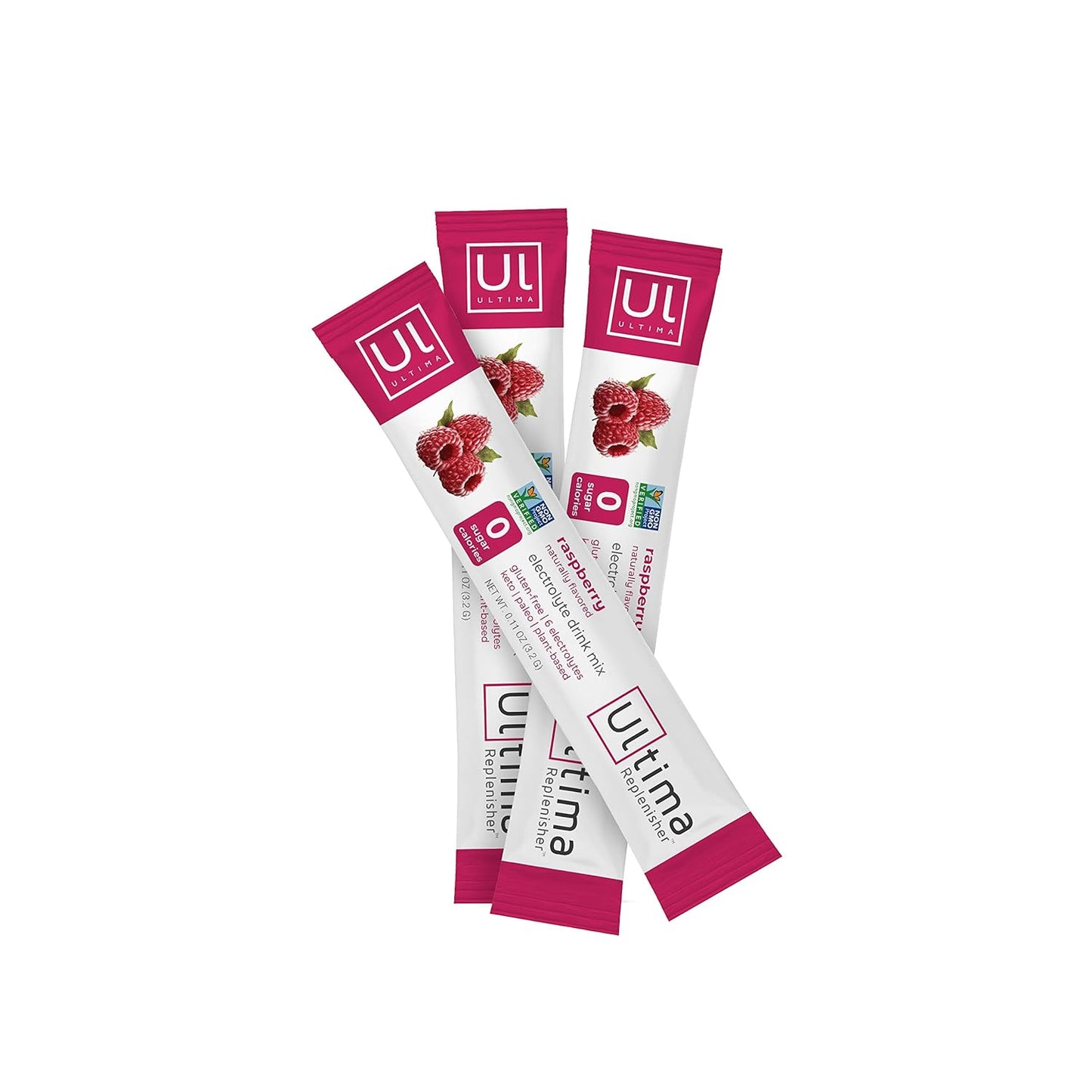 Ultima Replenisher, Electrolyte Hydration Drink Mix, Raspberry, 20 Count Stickpacks Box - Sugar Free, 0 Calories, 0 Carbs - Gluten-Free, Keto, Non-GMO, Vegan