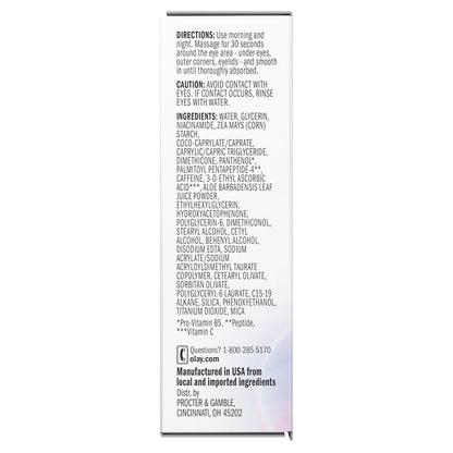 Olay Super Eye Serum - Vitamin C, Anti-Wrinkle, Anti-Aging, Brightening, Smooths Fine Lines, Firming, Hydrating, 0.45 Oz