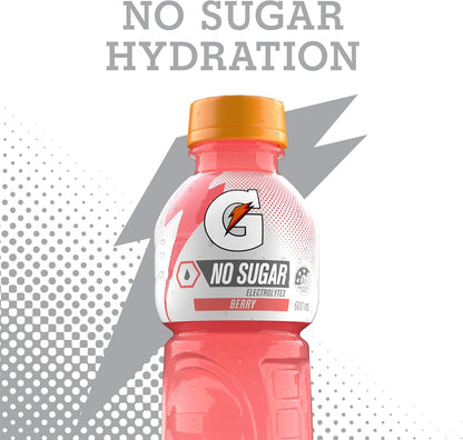 Gatorade No Sugar Berry Sports Drink 12 x 600ml Bottle