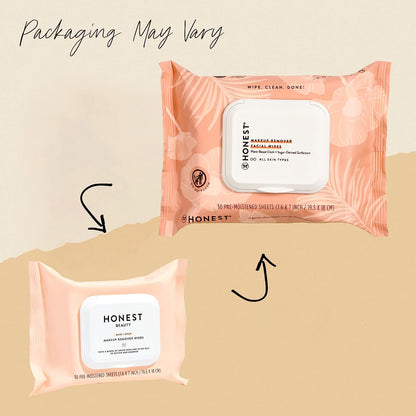 Honest Beauty Makeup Remover Facial Wipes | EWG Verified, Plant-Based, Hypoallergenic | 30 Count 3 Pack