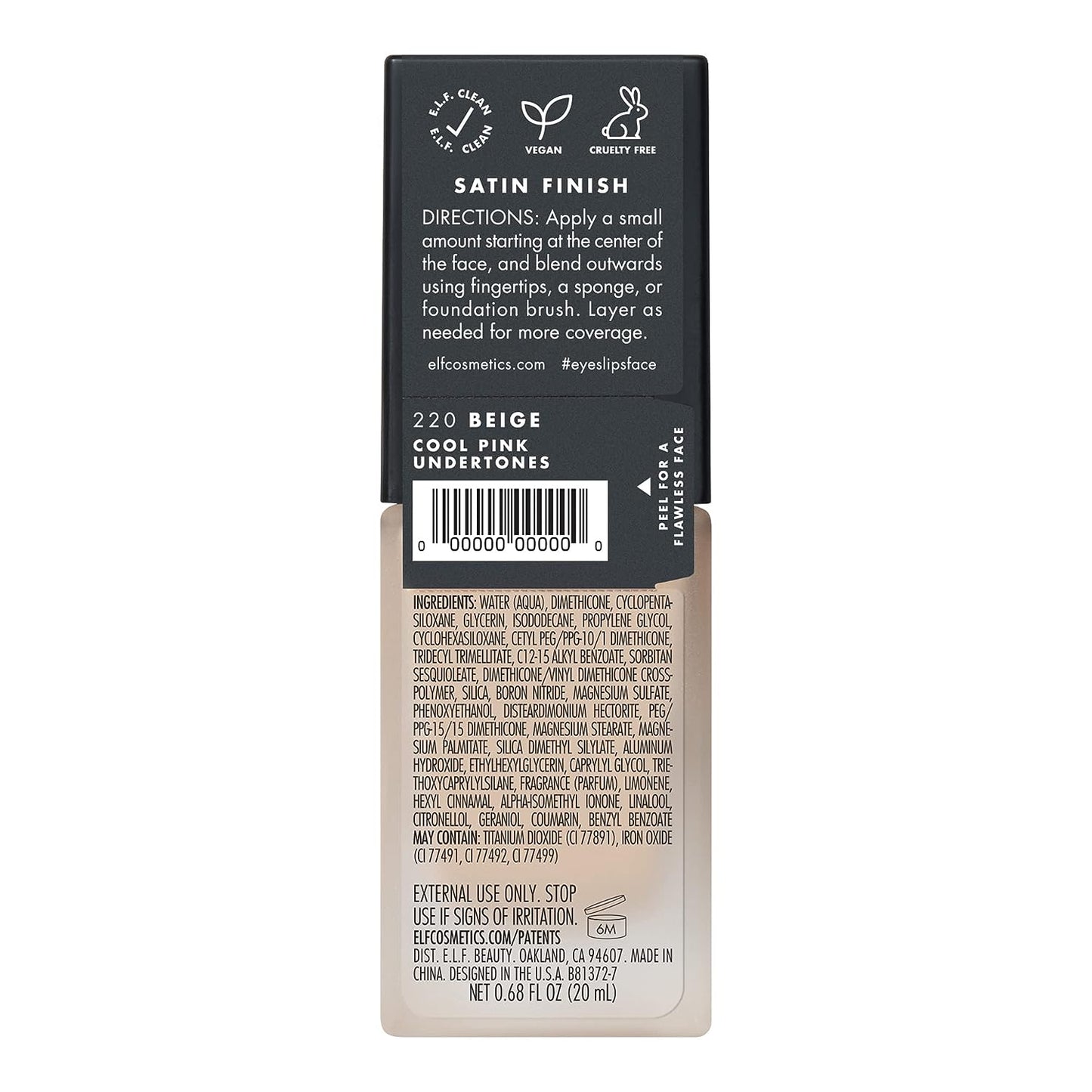 e.l.f. Flawless Finish Foundation, Improves Uneven Skin Tone, Lightweight, Medium Coverage & Semi-Matte, Vegan & Cruelty-Free, Beige 0.68 Fl Oz