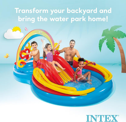 Intex Rainbow Ring 2.97m Play Centre Inflatable Swimming Pool Outdoor Kids 3y+