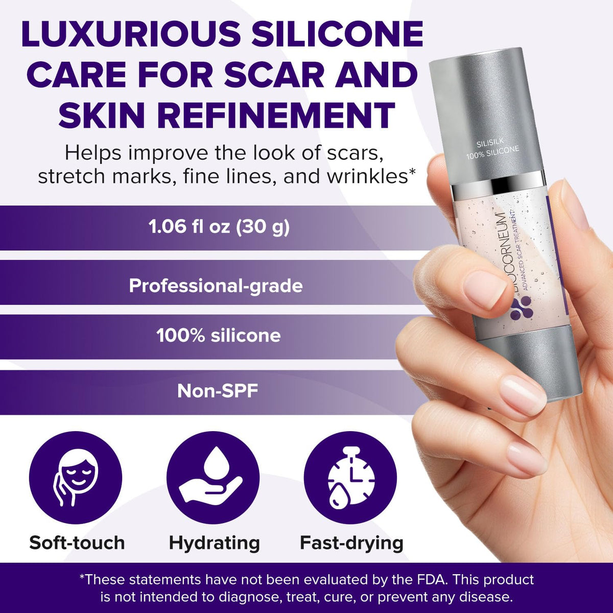 Biocorneum Silisilk 100% Silicone Scar Gel, Non-SPF Gel for Scar Care, 30g |
