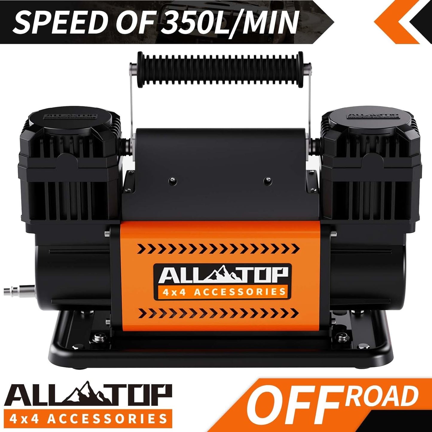 ALL-TOP Air Compressor Kit, Dual Cylinder 12V Portable Inflator 12.35 ft³/Min, Offroad Air Compressor Pump for Truck Tires, Heavy Duty Max 150 PSI for 4x4 Vehicle & RV