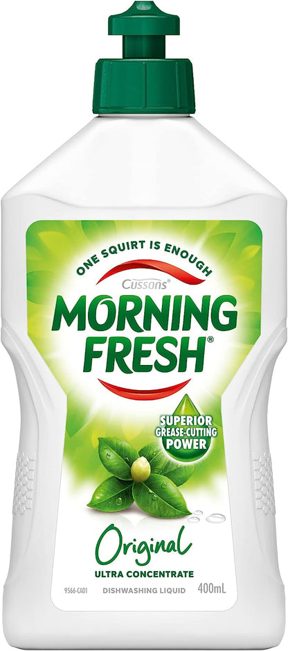 Morning Fresh Original Superior Grease Cutting Power Dishwashing Liquid 400 ml (Pack of 12)