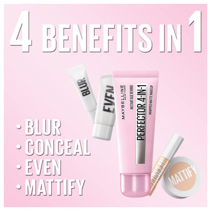 Maybelline New York Instant Age Rewind Instant Perfector 4-In-1 Matte Makeup, 00 Fair/Light