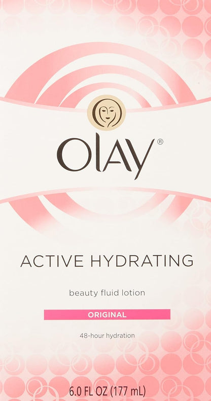 Olay Face Moisturizer by , Active Hydrating Beauty Moisturizing Lotion, 6 fl oz (Pack of 2)