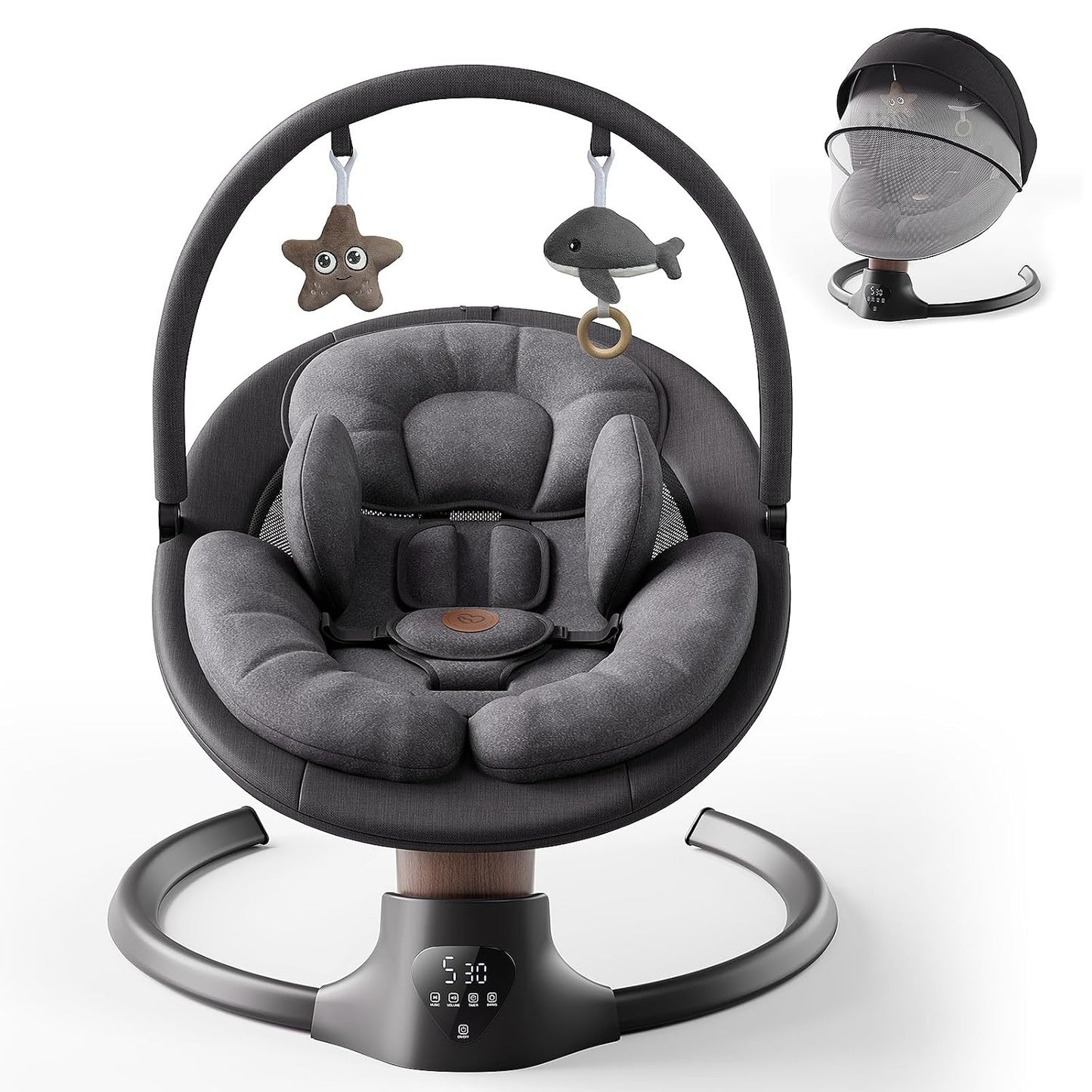 Baby Swings for Infants, BabyGlide Electric Baby Swing with Bluetooth Music