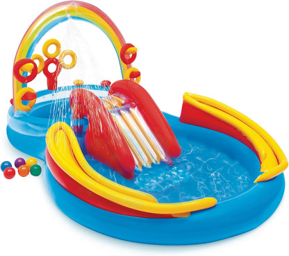 Intex Rainbow Ring 2.97m Play Centre Inflatable Swimming Pool Outdoor Kids 3y+