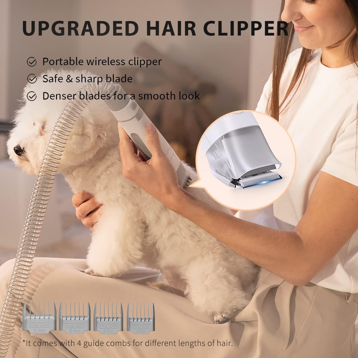 PETKIT Airclipper 5 in 1 Pet Grooming Vacuum,Professional Dog Grooming Kit with Paw Trimmer,1.4L Dust Cup Cat Dog Brush Vacuum Grooming Tools for Pet Hair