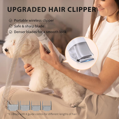 PETKIT Airclipper 5 in 1 Pet Grooming Vacuum,Professional Dog Grooming Kit with Paw Trimmer,1.4L Dust Cup Cat Dog Brush Vacuum Grooming Tools for Pet Hair