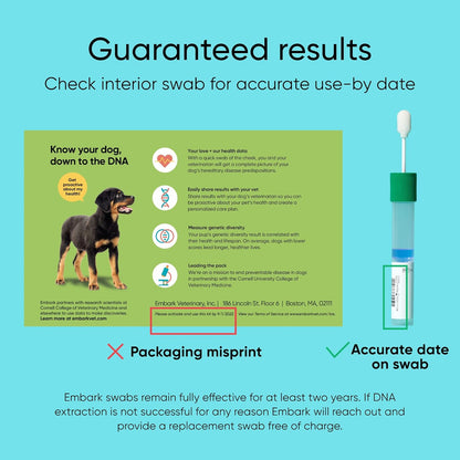 Embark Purebred Kit - Dog DNA Test - Health, Traits, Genetic Diversity Score (COI), Breed Confirmation