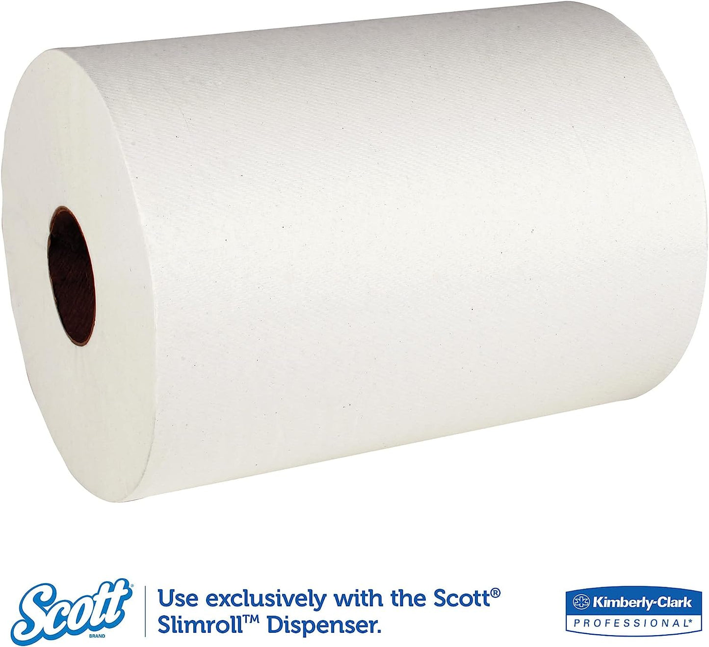 Scott Slimroll Hard Roll Paper Towels (12388) with Fast-Drying Absorbency Pockets, White, 6 Rolls / Case, 580' / Roll